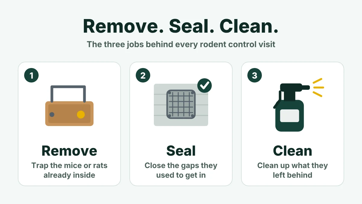 The three jobs of rodent control in Syracuse: remove the rodents, seal the entry points and clean up